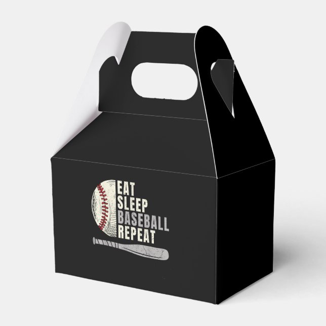 Eat Sleep Baseball Repeat Funny Baseball Player  Favor Box (Front Side)