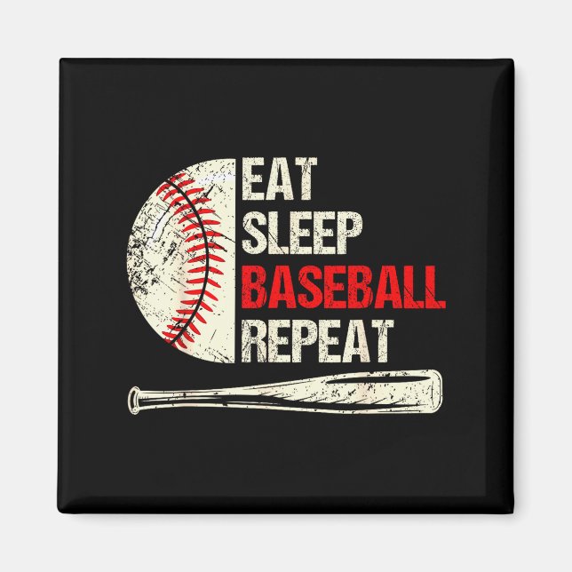 Eat Sleep Baseball Repeat Funny Baseball Player  Magnet (Front)