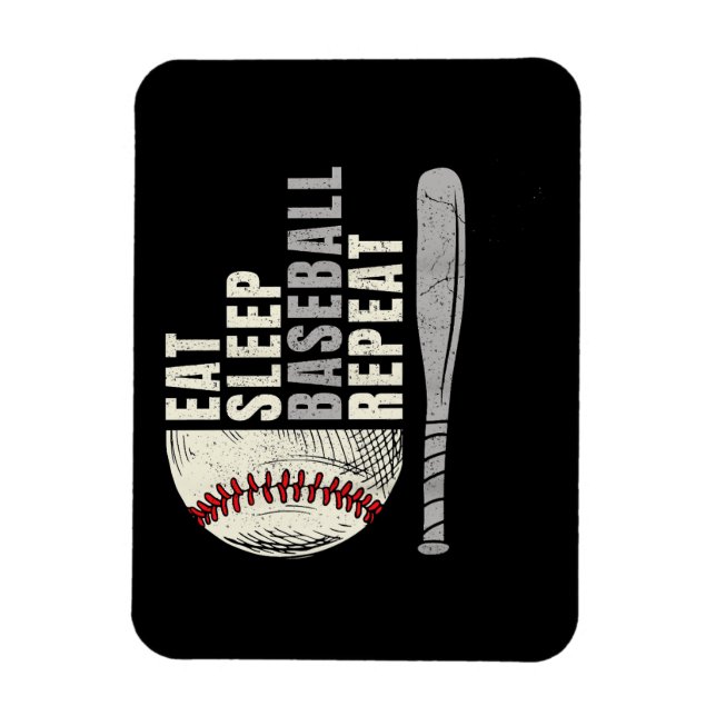 Eat Sleep Baseball Repeat Funny Baseball Player  Magnet (Vertical)