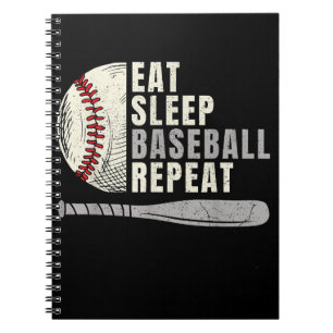Eat Sleep Baseball Repeat Funny Baseball Player Notebook