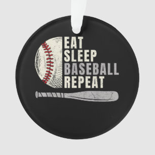 Eat Sleep Baseball Repeat Funny Baseball Player  Ornament