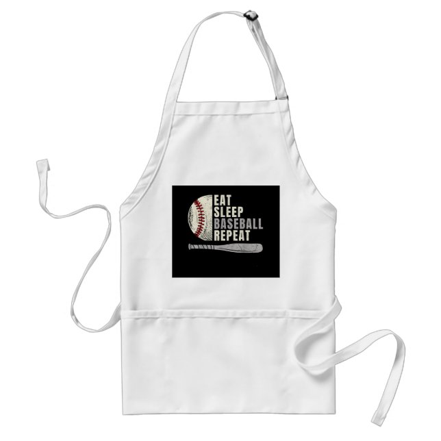 Eat Sleep Baseball Repeat Funny Baseball Player  Standard Apron (Front)