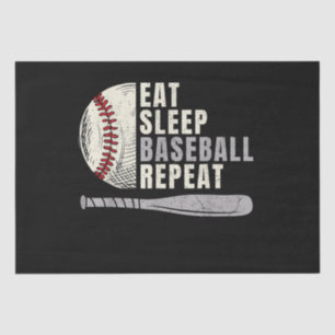 Eat Sleep Baseball Repeat Funny Baseball Player Tissue Paper