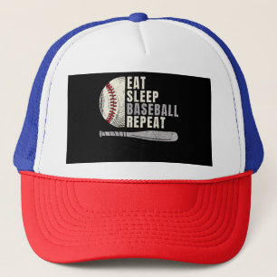 Eat Sleep Baseball Repeat Funny Baseball Player Trucker Hat