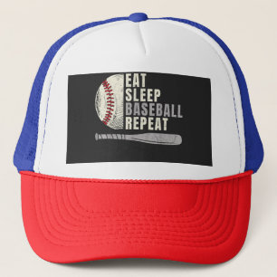 Eat Sleep Baseball Repeat Funny Baseball Player  Trucker Hat