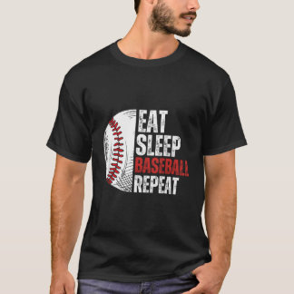 Eat Sleep Baseball Repeat Funny Baseball Players K T-Shirt