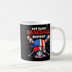 Eat Sleep Baseball Repeat Funny Ice Cream Drip Cro Coffee Mug