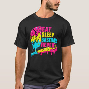 Eat Sleep Baseball Repeat Ice Cream Drip Baseball T-Shirt