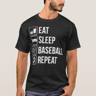 Eat Sleep Baseball Repeat Pitcher Fielder Catcher  T-Shirt