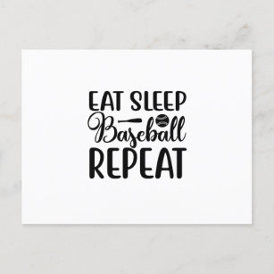 Eat sleep baseball repeat postcard