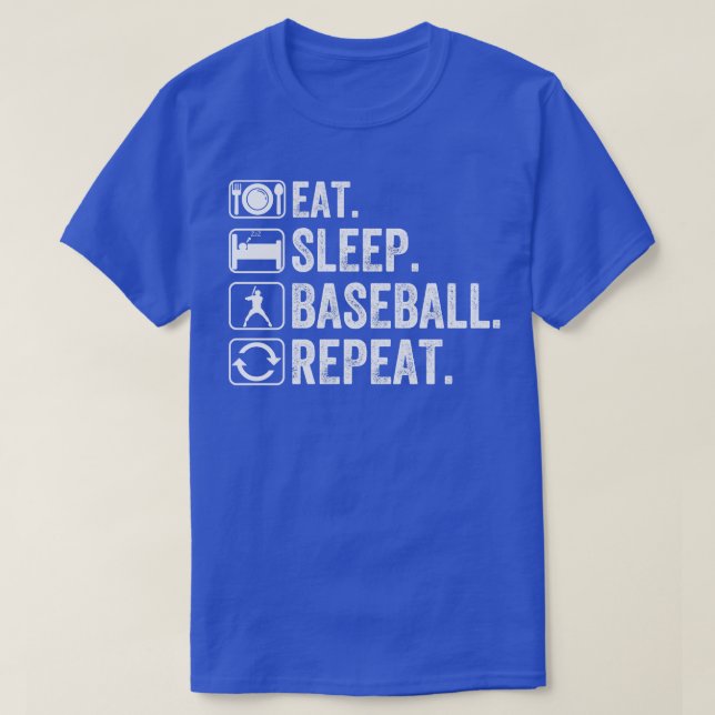 Eat Sleep Baseball Repeat T-Shirt (Design Front)