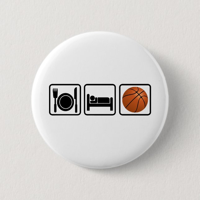 Eat, Sleep, Basketball 2 Inch Round Button (Front)