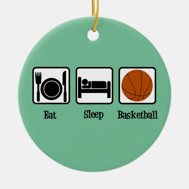 Eat Sleep Basketball Ceramic Ornament (Front)