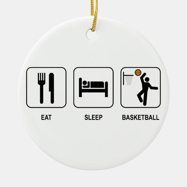 Eat Sleep Basketball Ornament (Front)