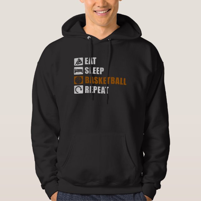 Eat Sleep Basketball Player Gift Idea Hoodie (Front)