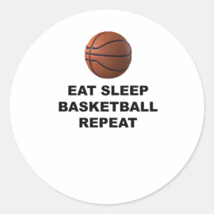 Eat Sleep Basketball Repeat 2  Classic Round Sticker