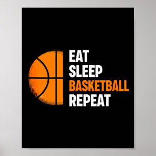 Eat Sleep Basketball Repeat Basketball Lover Tank Poster