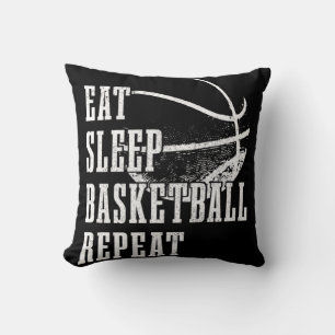 Eat Sleep Basketball Repeat Basketball Player Coac Throw Pillow