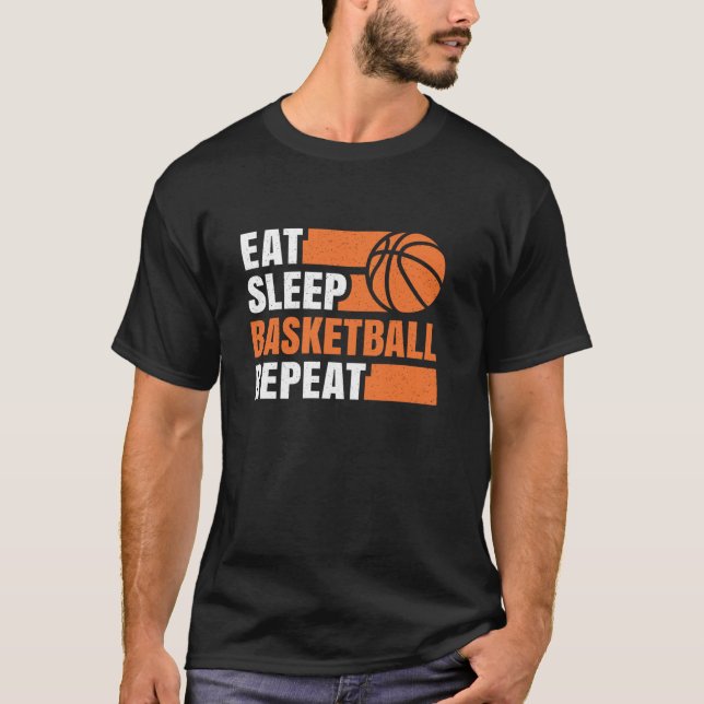 Eat Sleep Basketball Repeat Basketball Player Men  T-Shirt (Front)