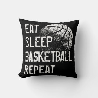 Eat Sleep Basketball Repeat  for Men Women Girls B Throw Pillow
