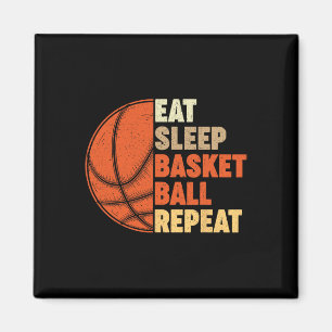 Eat Sleep Basketball Repeat for Player Vintage Fu Magnet