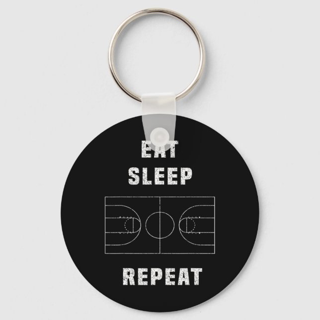 eat sleep basketball repeat  keychain (Front)