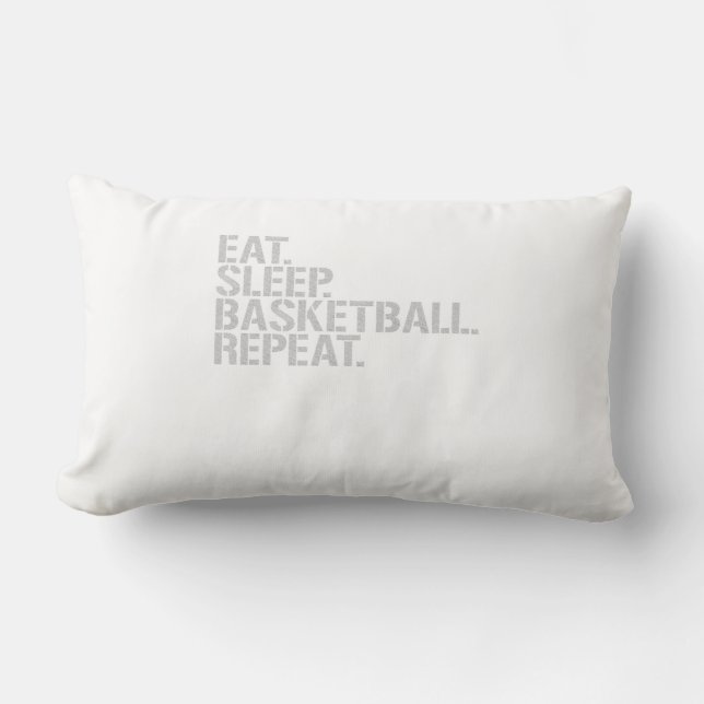 Eat Sleep Basketball Repeat Lumbar Pillow (Front)