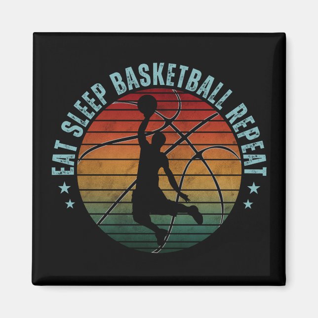 EAT SLEEP BASKETBALL REPEAT MAGNET (Front)