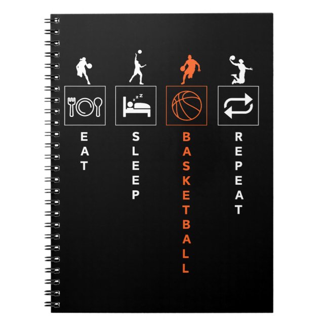 Eat Sleep Basketball Repeat Notebook (Front)