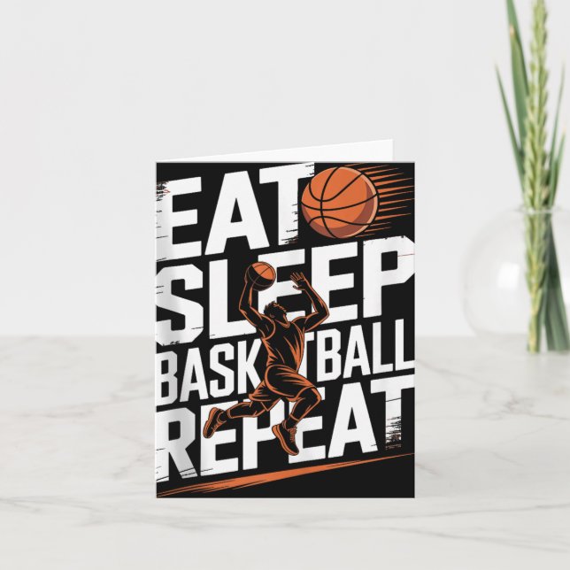 Eat Sleep Basketball Repeat, Player, Boys, Girls B Card (Front)