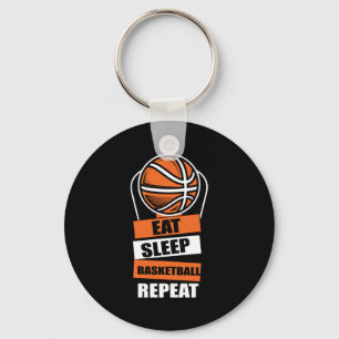Eat Sleep Basketball Repeat Player Coach Fans Love Keychain