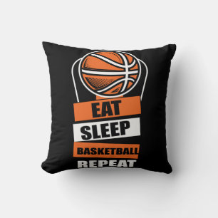 Eat Sleep Basketball Repeat Player Coach Fans Love Throw Pillow