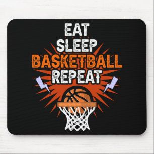 Eat Sleep Basketball Repeat Player Gift Fun Basket Mouse Pad