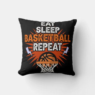 Eat Sleep Basketball Repeat Player Gift Fun Basket Throw Pillow
