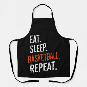 Eat Sleep Basketball Repeat Retro Vintage Apron
