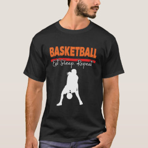 Eat Sleep Basketball Repeat Sports Girl Women Vint T-Shirt