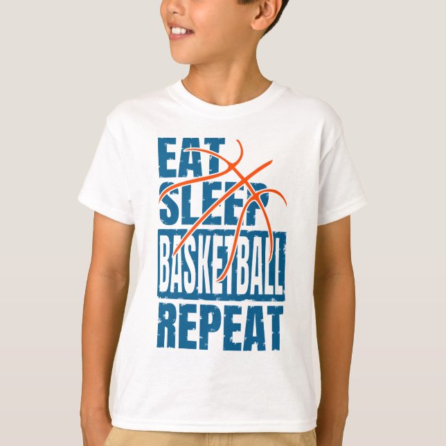EAT SLEEP BASKETBALL REPEAT T-Shirt (Front)