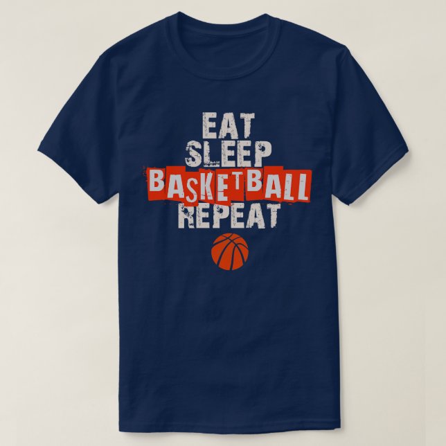 Eat Sleep Basketball Repeat T-Shirt (Design Front)