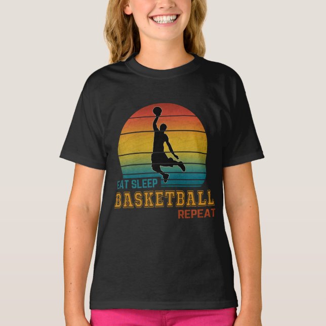 Eat Sleep Basketball Repeat  T-Shirt (Front)