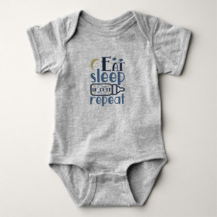 Eat Sleep Be Cute Repeat Baby Bottle Bodysuit