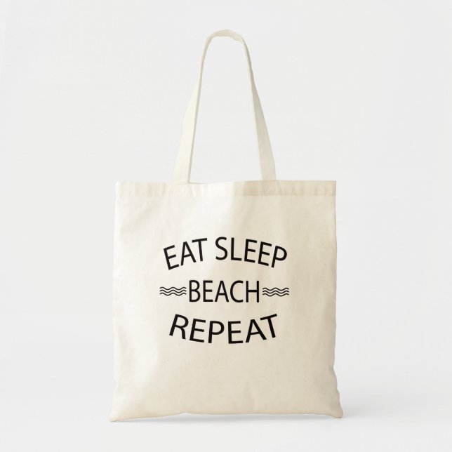 Eat Sleep Beach Repeat Summer Beach Tote Bag (Front)