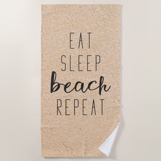 Eat Sleep Beach Repeat Towel (Front)