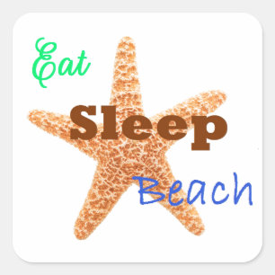 Eat Sleep Beach - Square Sticker