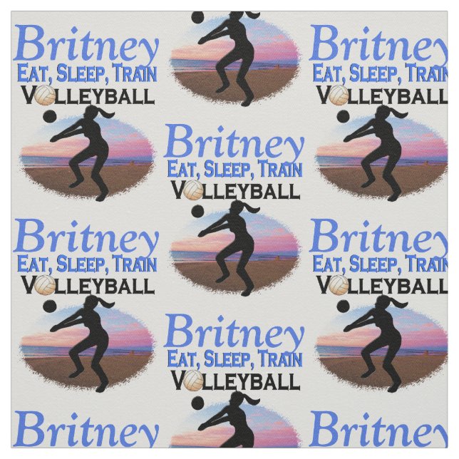 EAT, SLEEP BEACH VOLLEYBALL PERSONALIZED FABRIC (Swatch)