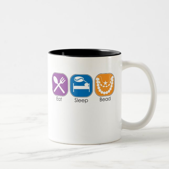 Eat Sleep Bead Two-Tone Coffee Mug (Right)