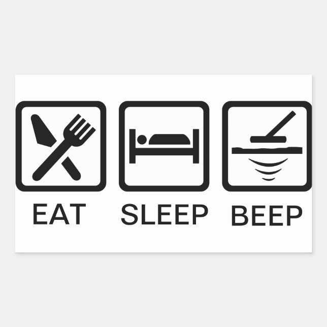 EAT-SLEEP-BEEP metal detecting decal Sticker (Front)