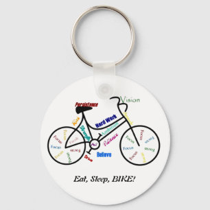 Eat, Sleep, BIKE! Fun Motivational Words for Biker Keychain