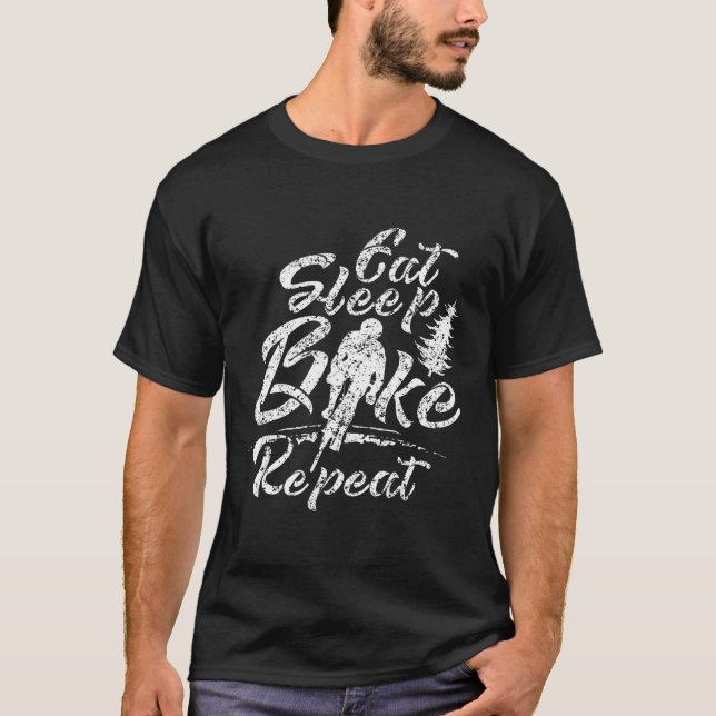Eat Sleep Bike Repeat Rider Bicycle Cycling Cyclis T-Shirt (Front)