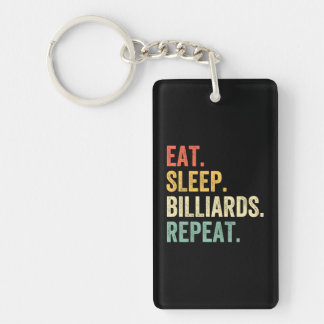 Eat Sleep Billiards Repeat Funny Pool Player Keychain