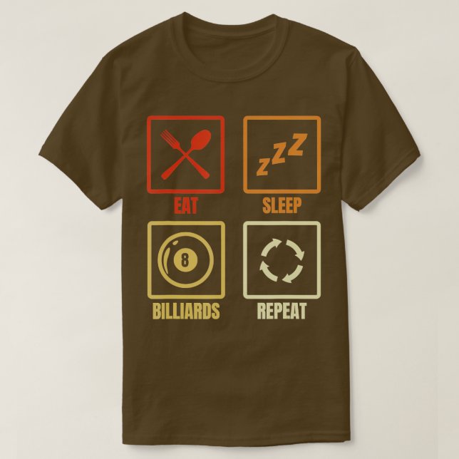 Eat Sleep Billiards Repeat T-Shirt (Design Front)